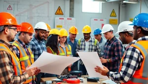 Showcasing construction workforce development through diverse professionals engaged in hands-on training.