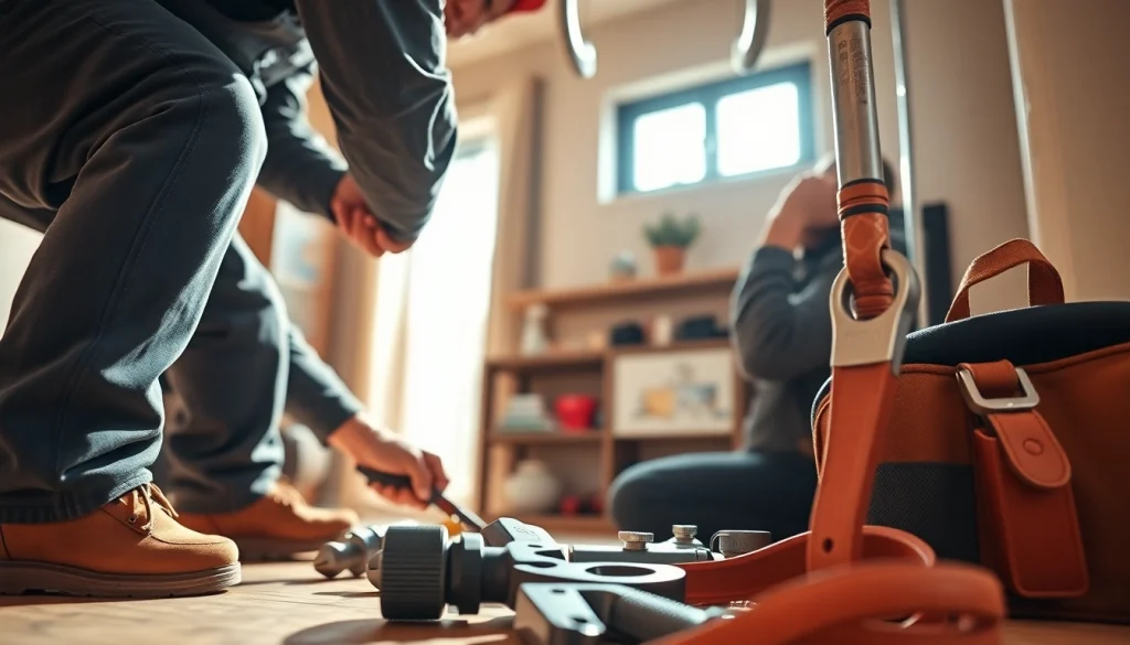 Hands-on plumbing apprenticeship highlighting a plumber at work on a pipe installation.