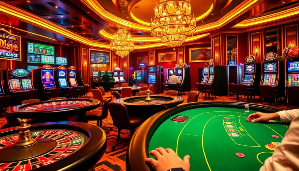 Vivez l'excitation du casino en ligne France avec des jetons de poker colorés et des roues de roulette.