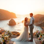 Capture the beauty of Carmel wedding photography highlighting a couple exchanging vows in a scenic outdoor setting.