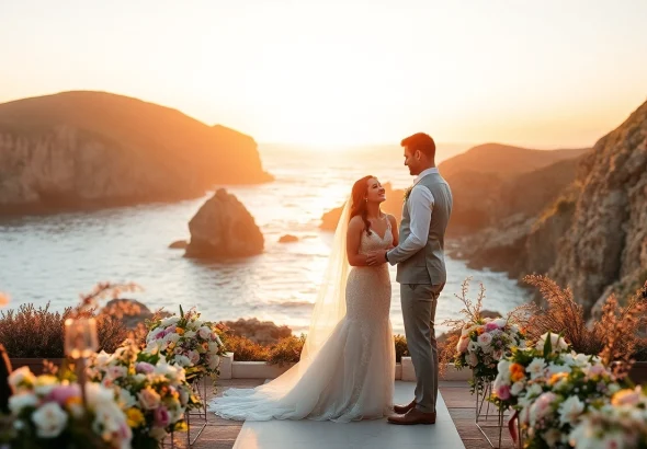 Capture the beauty of Carmel wedding photography highlighting a couple exchanging vows in a scenic outdoor setting.