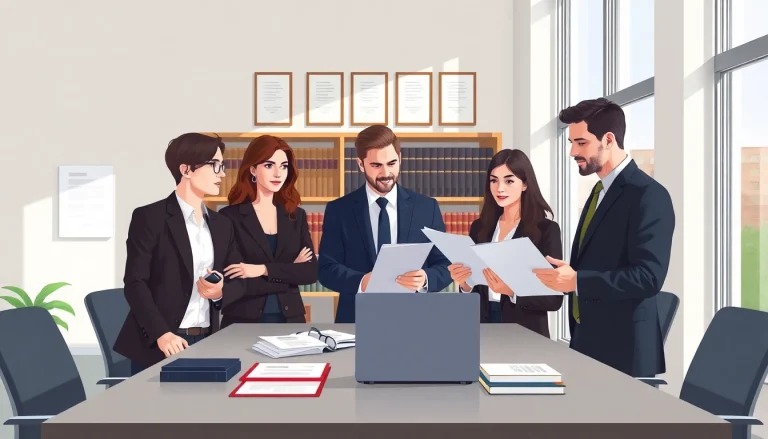 Experten analysieren Untreue Strafrecht in einem modernen Büro mit juristischen Materialien.